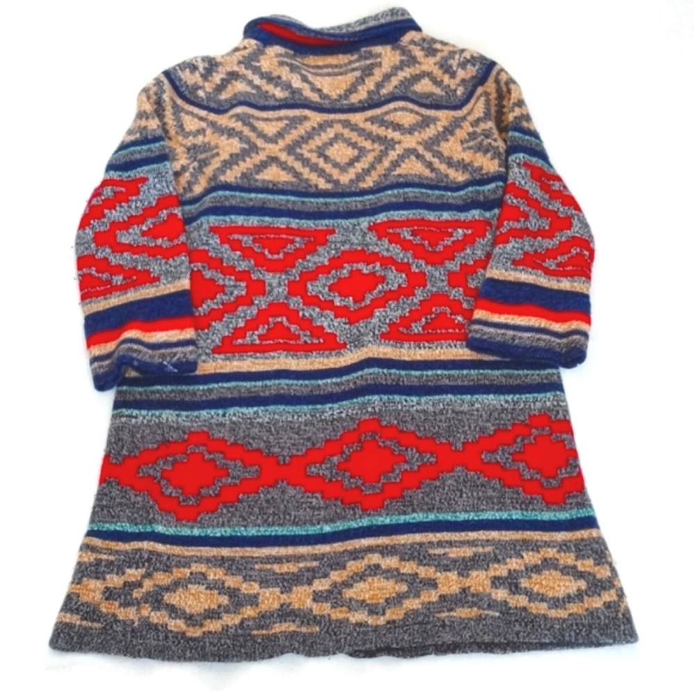 Spense Southwest Artist Style Red Blue Long Sleeve Open Cardigan / Duster M - Picture 3 of 11